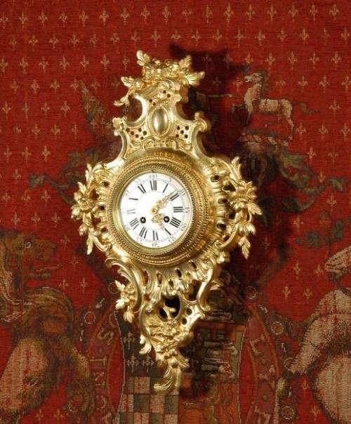 fig 1. Antique French Rococo Cartel Wall Clock ~ Antique French - Circa 1890 ~